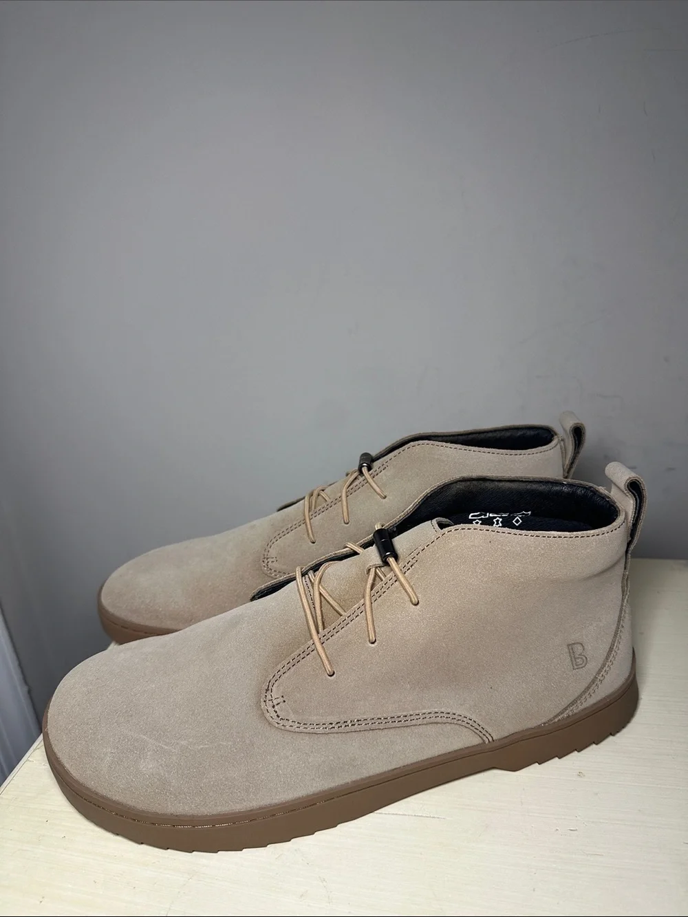 Birchbury carnforth barefoot Taupe Suede water resistant leather Chukka boots